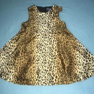 THE CHILDREN’S PLACE tank dress faux furry leopard print vintage NEW size 4T